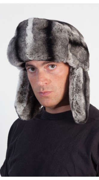 Rex Chinchilla Fur Hat for Men Russian 