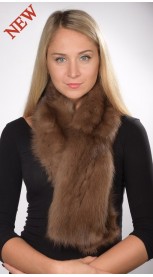 Brown sable fur scarf, for women